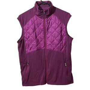 Icebreaker Merino GT Women's Medium Fuschia Full Zip Lightweight Quilted Vest